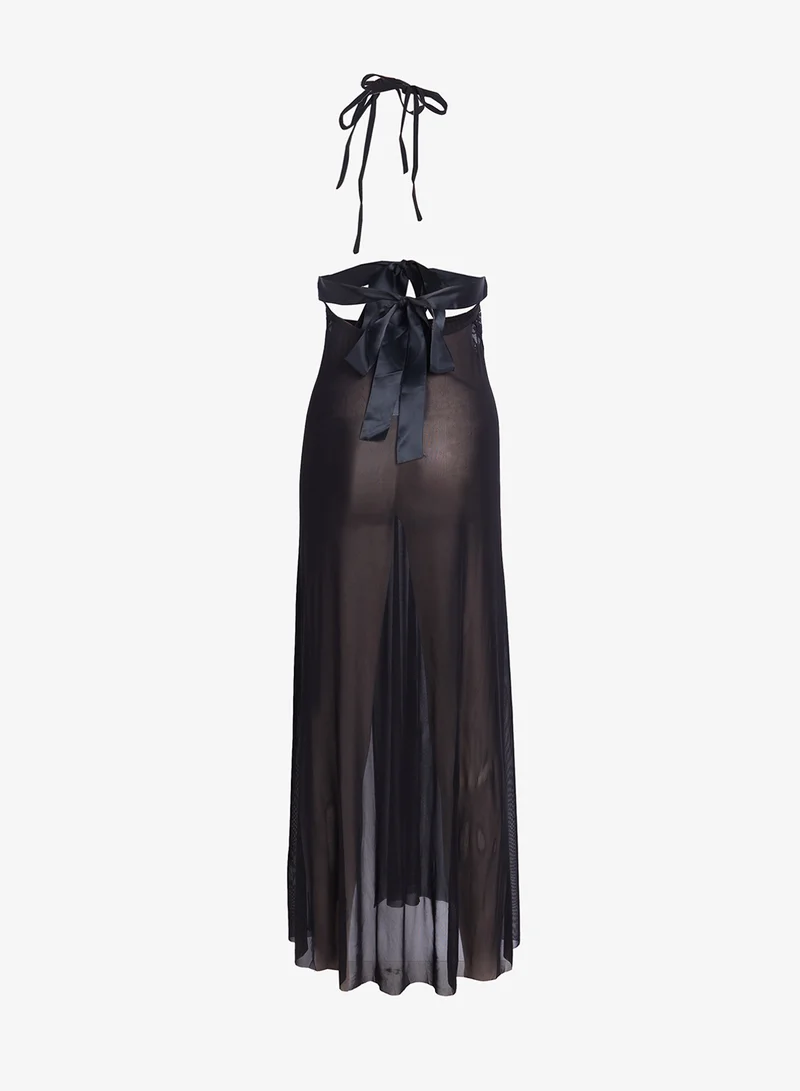 ايلا Sheer Night Dress with Lace Trim